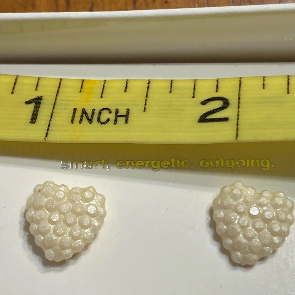 Justice girl, simulated pearl June heart birthstone earrings New.